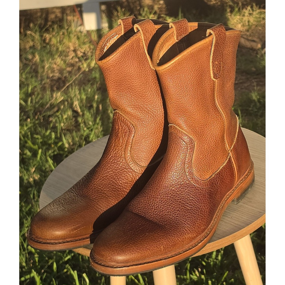 Allen Edmonds Dallas Western Roper Boots Brown Leather Mens Size